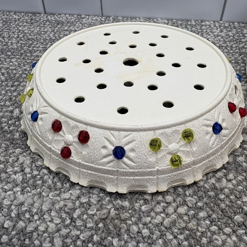 Vintage Lawnware Blow Mold Patio Planter Pot Saucer Drilled Holes Unfinished 8